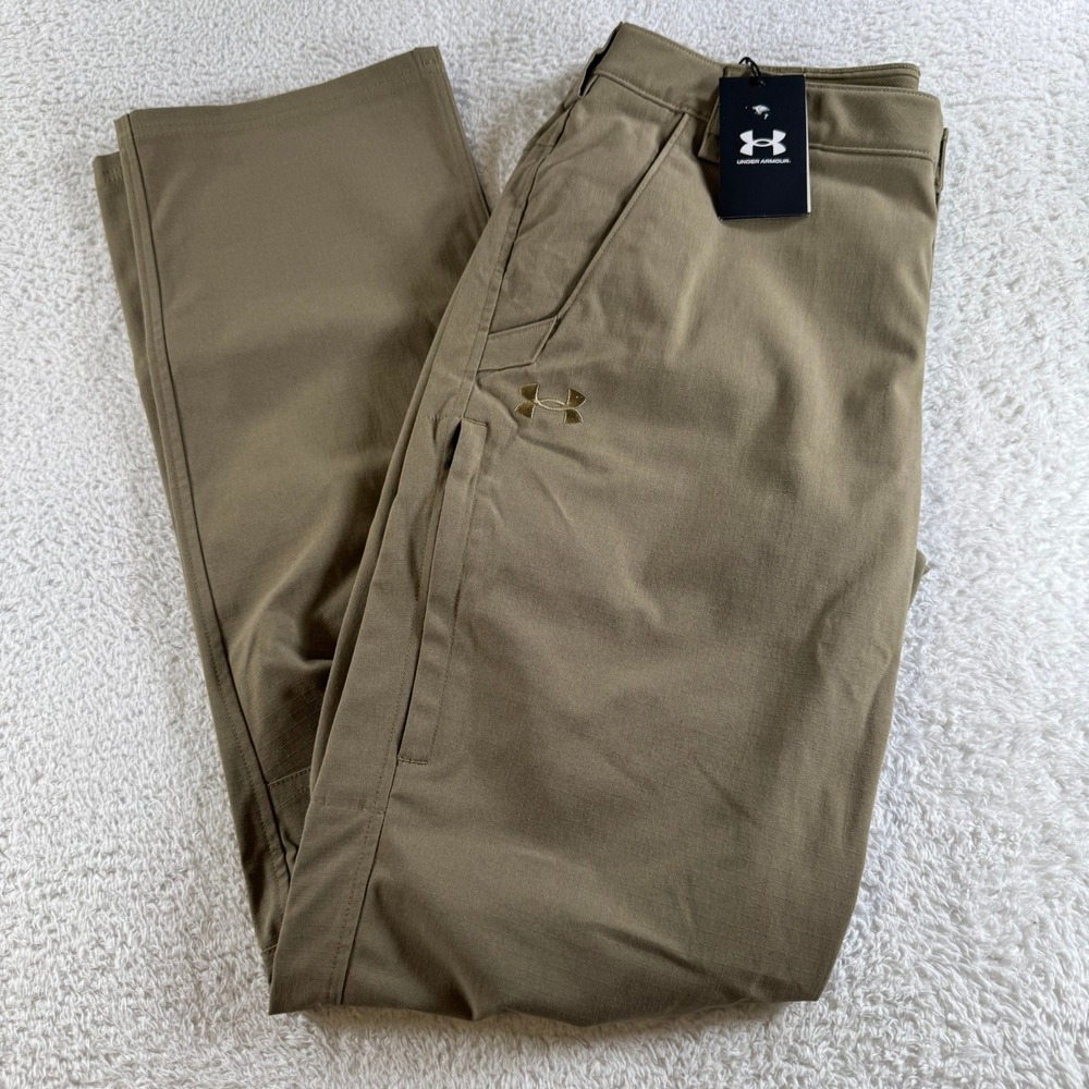 Under Armour Tactical Pants Mens 34/34 Tan New Straight Leg Cargo Utility NWT